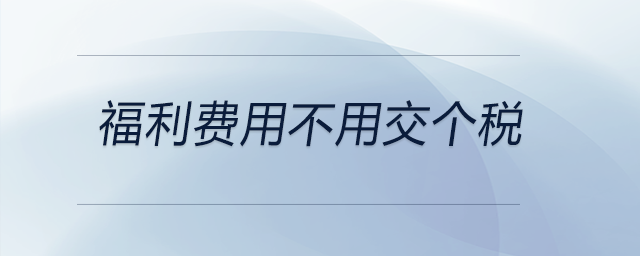 福利費(fèi)用不用交個稅