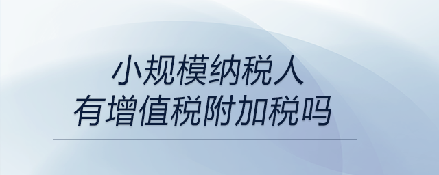 小規(guī)模納稅人有增值稅附加稅嗎