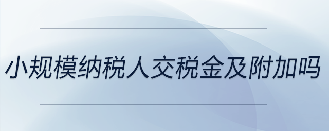 小規(guī)模納稅人交稅金及附加嗎