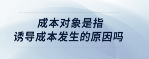 成本對象是指誘導(dǎo)成本發(fā)生的原因嗎