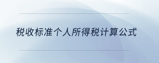 稅收標(biāo)準(zhǔn)個(gè)人所得稅計(jì)算公式