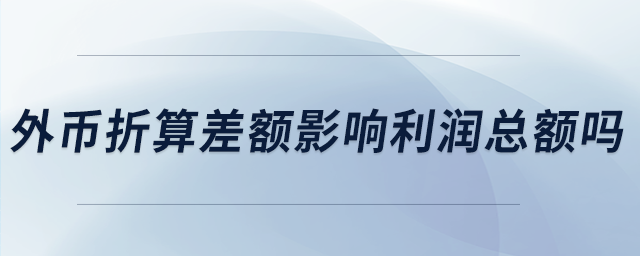 外幣折算差額影響利潤總額嗎