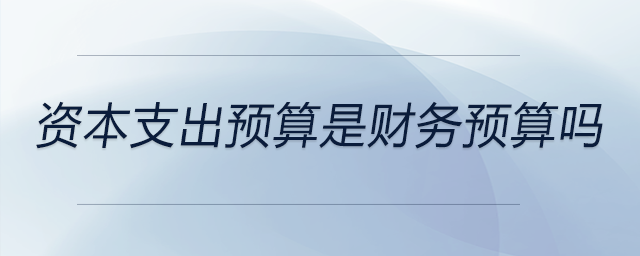 資本支出預(yù)算是財(cái)務(wù)預(yù)算嗎