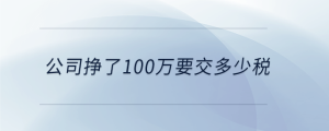 公司掙了100萬要交多少稅