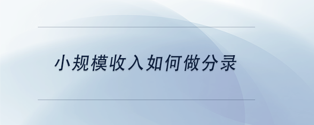 中級(jí)會(huì)計(jì)小規(guī)模收入如何做分錄