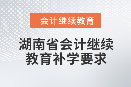 2024年湖南省會計繼續(xù)教育補學(xué)要求