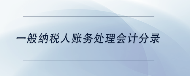 中級(jí)會(huì)計(jì)一般納稅人賬務(wù)處理會(huì)計(jì)分錄