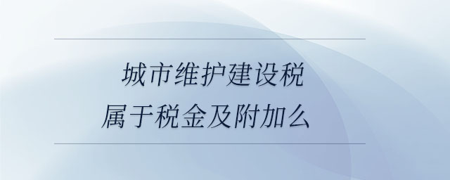 城市維護建設稅屬于稅金及附加么