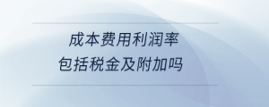 成本費用利潤率包括稅金及附加嗎