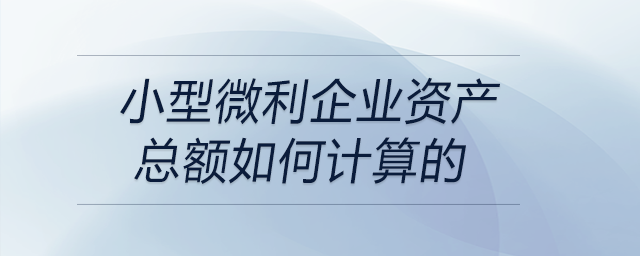 小型微利企業(yè)資產(chǎn)總額如何計(jì)算的