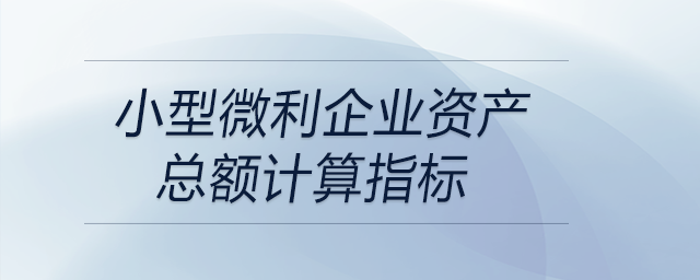 小型微利企業(yè)資產(chǎn)總額計(jì)算指標(biāo)