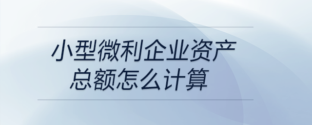 小型微利企業(yè)資產(chǎn)總額怎么計(jì)算