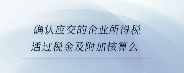 確認(rèn)應(yīng)交的企業(yè)所得稅通過(guò)稅金及附加核算么