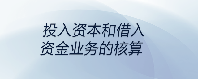 投入資本和借入資金業(yè)務(wù)的核算