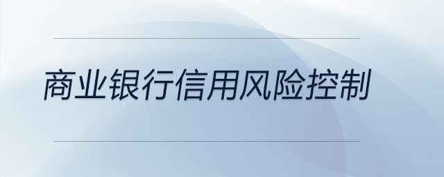 商業(yè)銀行信用風(fēng)險(xiǎn)控制