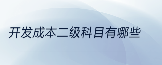 開發(fā)成本二級科目有哪些