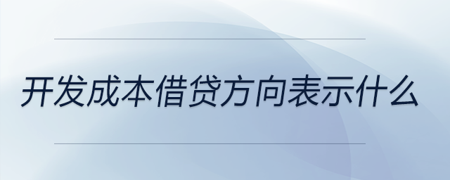 開發(fā)成本借貸方向表示什么