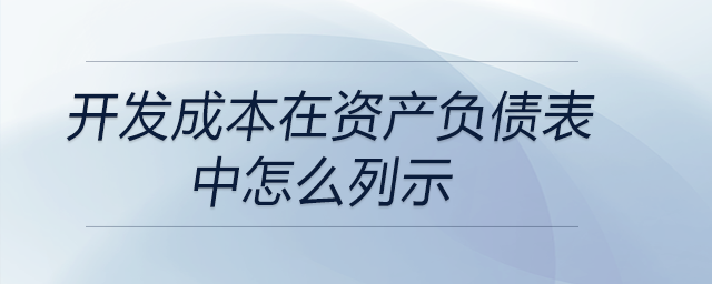 開發(fā)成本在資產(chǎn)負債表中怎么列示