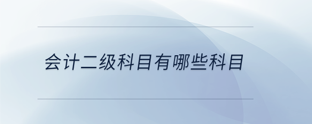 會計二級科目有哪些科目