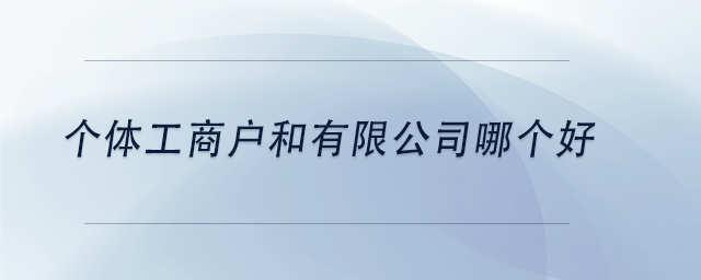 中級(jí)會(huì)計(jì)個(gè)體工商戶和有限公司哪個(gè)好