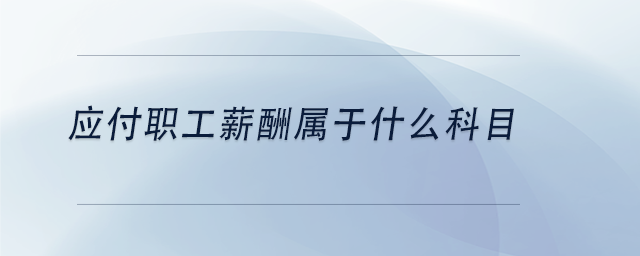 中級(jí)會(huì)計(jì)應(yīng)付職工薪酬屬于什么科目