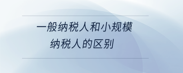 一般納稅人和小規(guī)模納稅人的區(qū)別