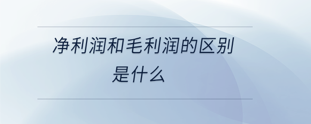 凈利潤和毛利潤的區(qū)別是什么