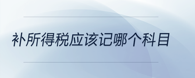 補(bǔ)所得稅應(yīng)該記哪個(gè)科目