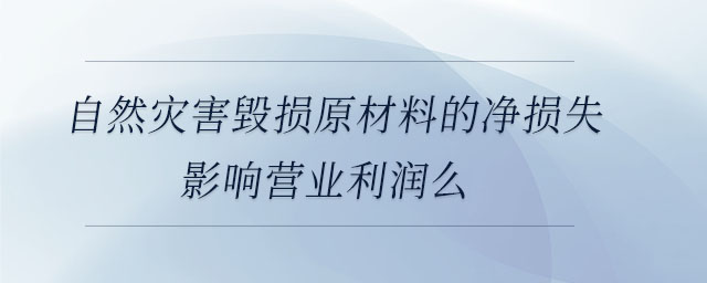 自然災(zāi)害毀損原材料的凈損失影響營業(yè)利潤么