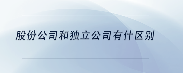 中級(jí)會(huì)計(jì)股份公司和獨(dú)立公司有什區(qū)別