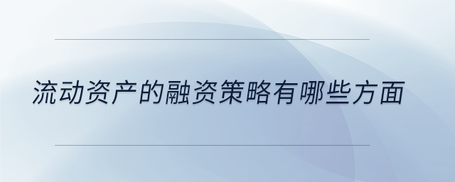 流動(dòng)資產(chǎn)的融資策略有哪些方面