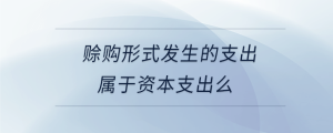 賒購形式發(fā)生的支出屬于資本支出么