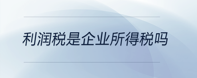 利潤稅是企業(yè)所得稅嗎