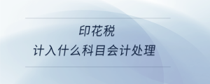 印花稅計入什么科目會計處理