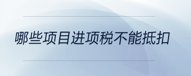 哪些項目進項稅不能抵扣