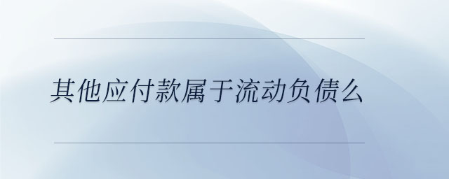 其他應(yīng)付款屬于流動(dòng)負(fù)債么