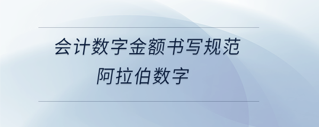 會計(jì)數(shù)字金額書寫規(guī)范阿拉伯?dāng)?shù)字