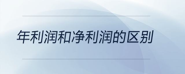 年利潤和凈利潤的區(qū)別