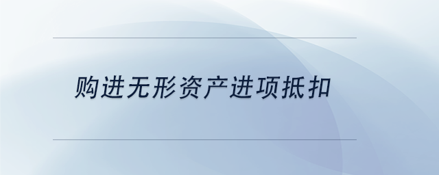 中級(jí)會(huì)計(jì)購(gòu)進(jìn)無(wú)形資產(chǎn)進(jìn)項(xiàng)抵扣