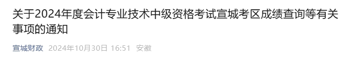 安徽宣城2024年中級(jí)會(huì)計(jì)成績(jī)復(fù)核應(yīng)于成績(jī)發(fā)布之日30天內(nèi)申請(qǐng)