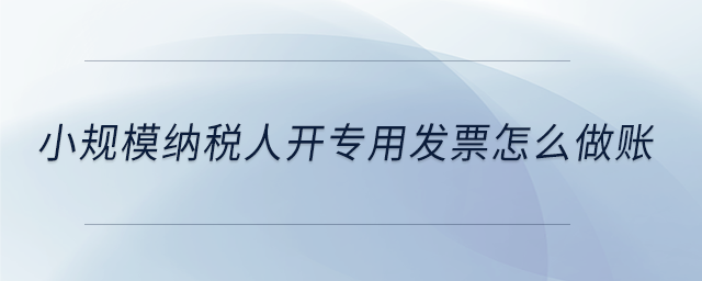 小規(guī)模納稅人開專用發(fā)票怎么做賬