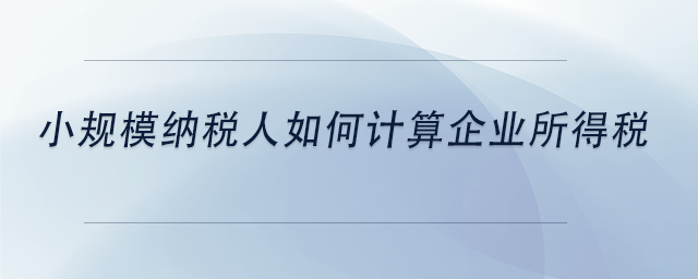 中級會計小規(guī)模納稅人如何計算企業(yè)所得稅