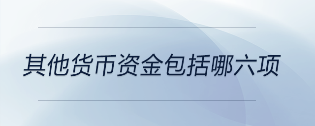 其他貨幣資金包括哪六項(xiàng)