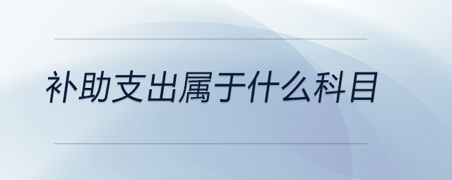 補助支出屬于什么科目