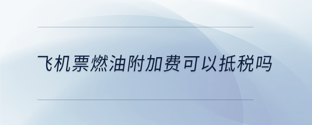 飛機(jī)票燃油附加費(fèi)可以抵稅嗎