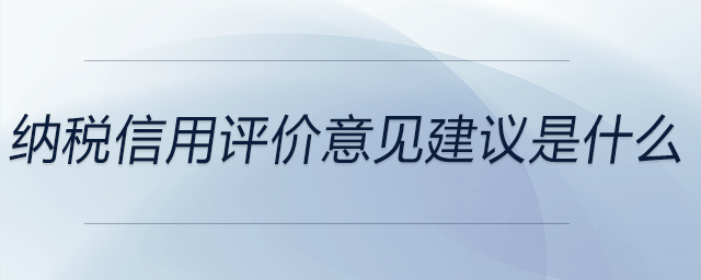 納稅信用評價意見建議是什么