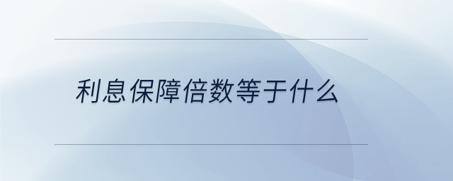 利息保障倍數(shù)等于什么