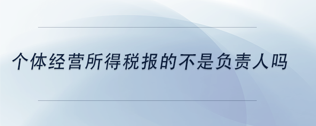 中級(jí)會(huì)計(jì)個(gè)體經(jīng)營(yíng)所得稅報(bào)的不是負(fù)責(zé)人嗎