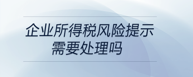 企業(yè)所得稅風(fēng)險(xiǎn)提示需要處理嗎