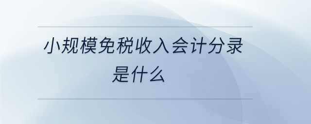 小規(guī)模免稅收入會計分錄是什么